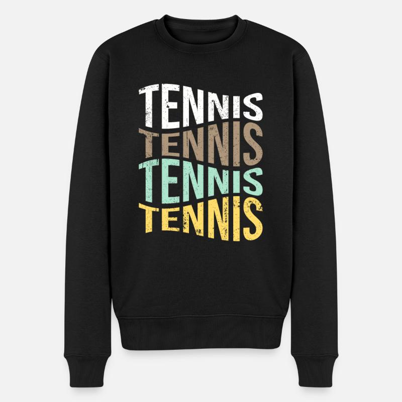 tennis - Männer Premium Bio Pullover - Schwarz