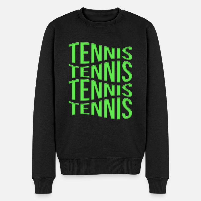 tennis - Männer Premium Bio Pullover - Schwarz