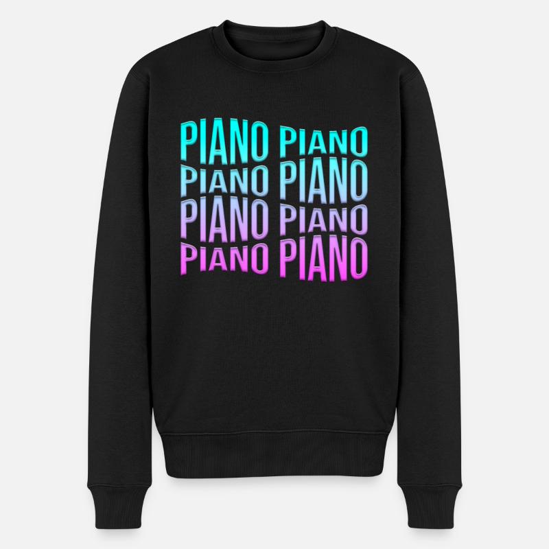 Klavier - Männer Premium Bio Pullover - Schwarz