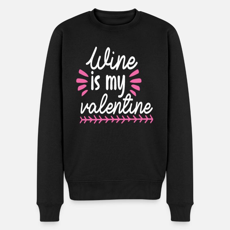 Le vin est ma Saint-Valentin - Pull Premium bio Homme - noir