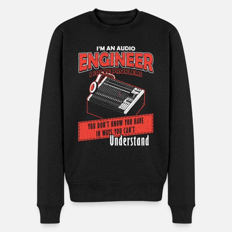 Audio Engineer Solve Problem Tontechniker - Männer Premium Bio Pullover - Schwarz