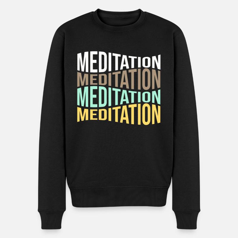 meditation - Männer Premium Bio Pullover - Schwarz