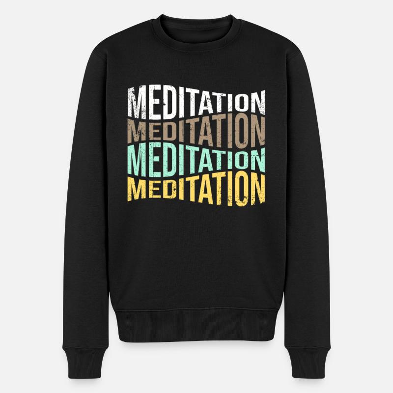 méditation - Pull Premium bio Homme - noir