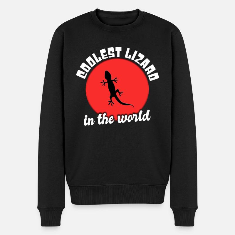 Coole Eidechse Spruch - Männer Premium Bio Pullover - Schwarz