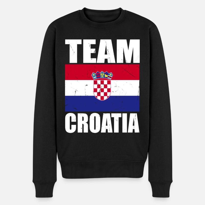 Team Kroatien Fußball - Männer Premium Bio Pullover - Schwarz