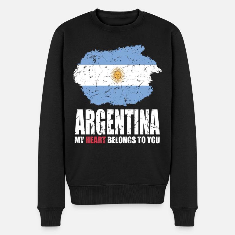 ARGENTINIEN Fahne - Männer Premium Bio Pullover - Schwarz