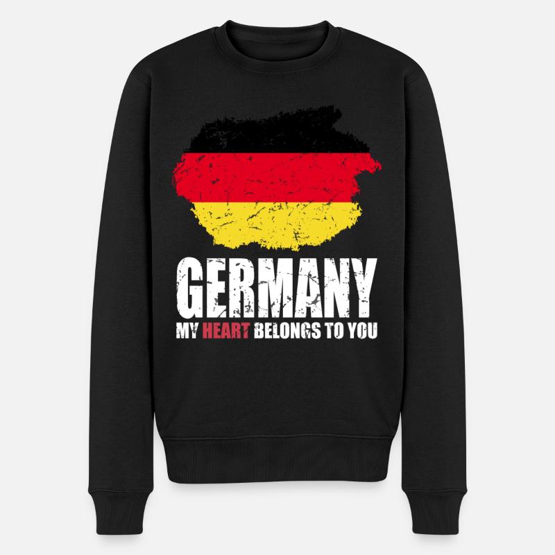 Deutschland Fahne - Männer Premium Bio Pullover - Schwarz