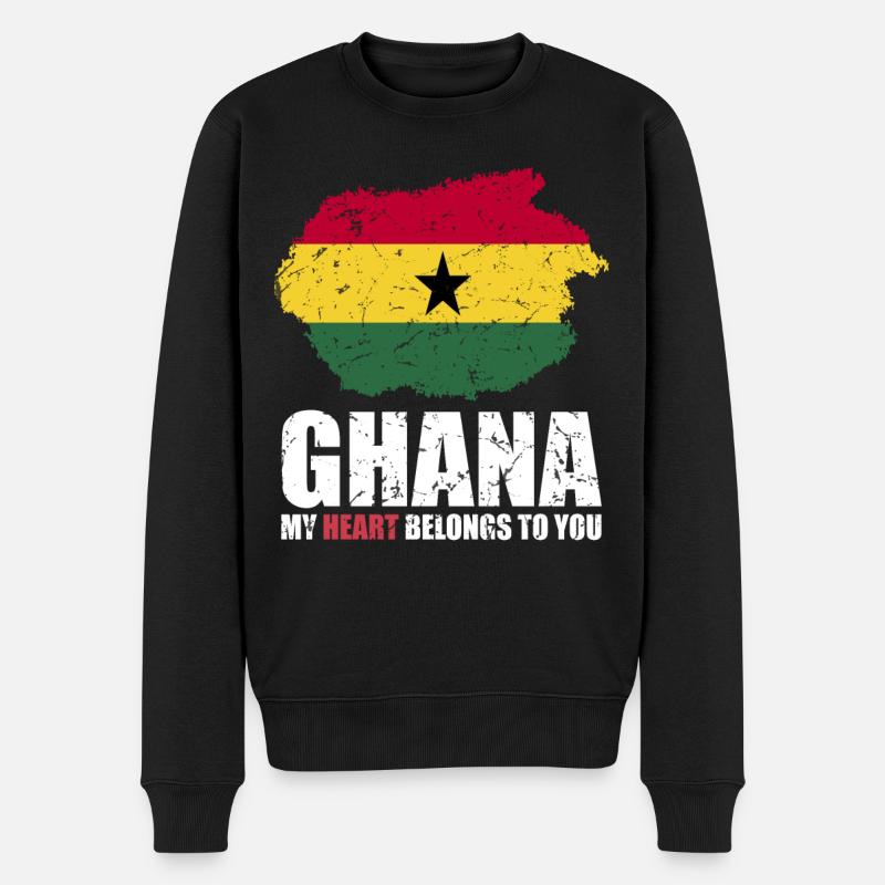 Ghana Fahne - Männer Premium Bio Pullover - Schwarz