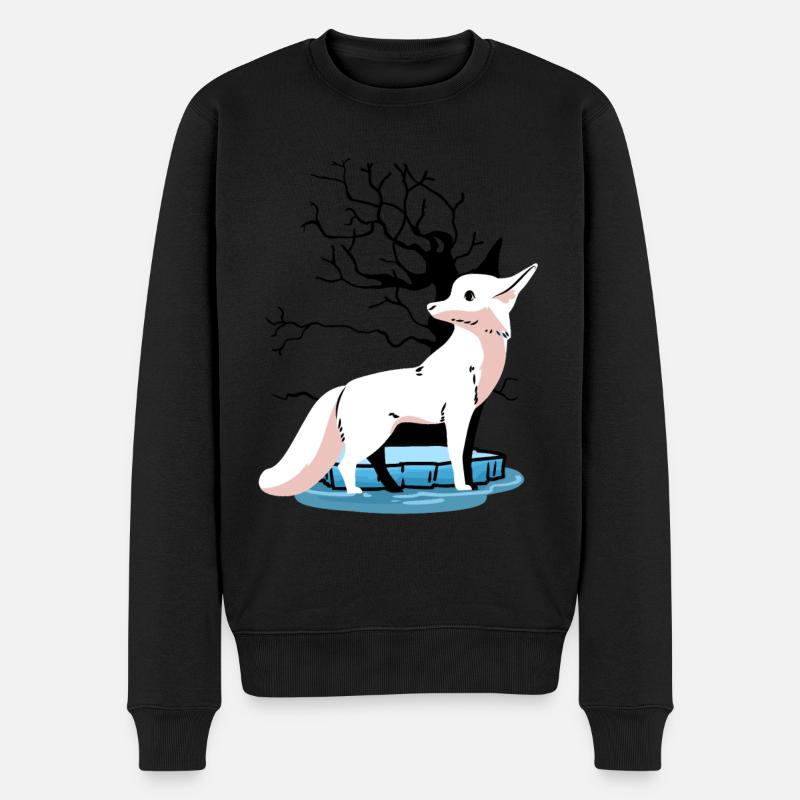 Faune Arctique Pôle Nord Renards Renards Enfants Polaires - Pull Premium bio Homme - noir