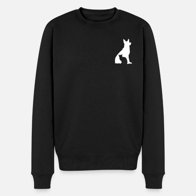 Dog Owner Dog Lover Cat Lover - Dog & Cat Silhouet - Männer Premium Bio Pullover - Schwarz