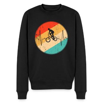 bmx retro herzschlag - Männer Premium Bio Pullover - Schwarz - Vorne - Nico (187cm)