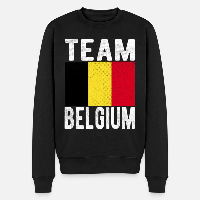 Drapeau de la Belgique - Pull Premium bio Homme - noir
