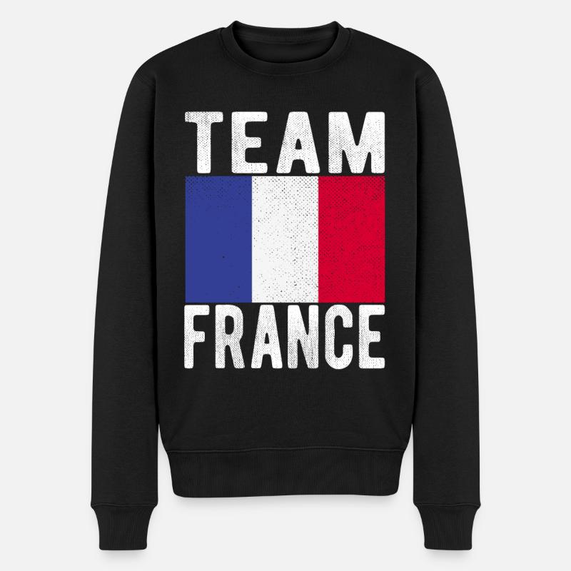 Frankreich Fahne - Männer Premium Bio Pullover - Schwarz