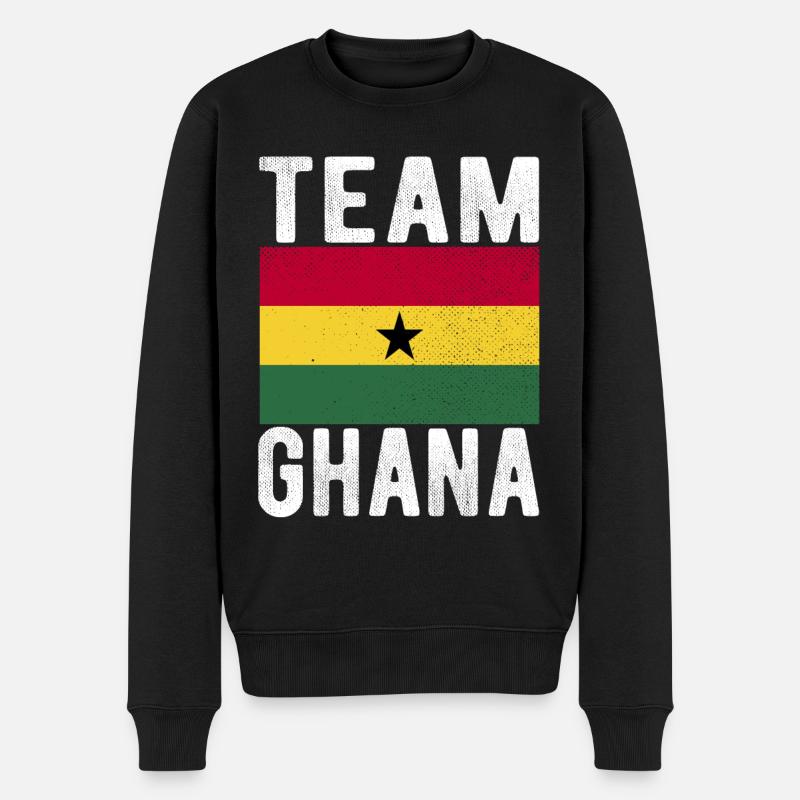 Ghana Fahne - Männer Premium Bio Pullover - Schwarz