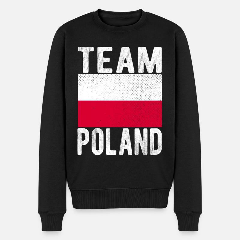Polen Fahne - Männer Premium Bio Pullover - Schwarz