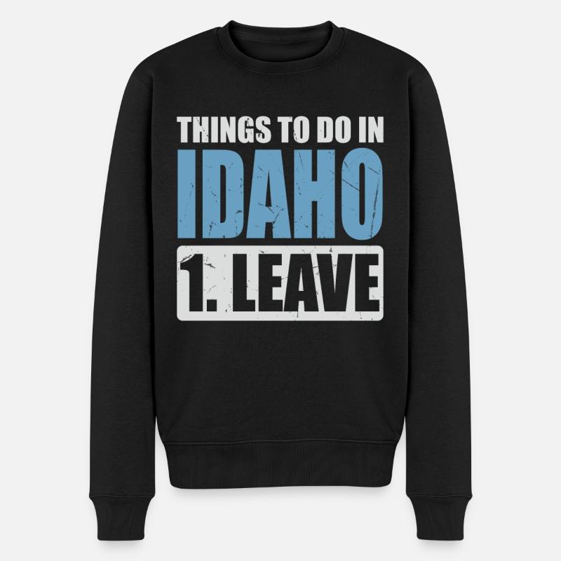 Idaho Meme - Männer Premium Bio Pullover - Schwarz