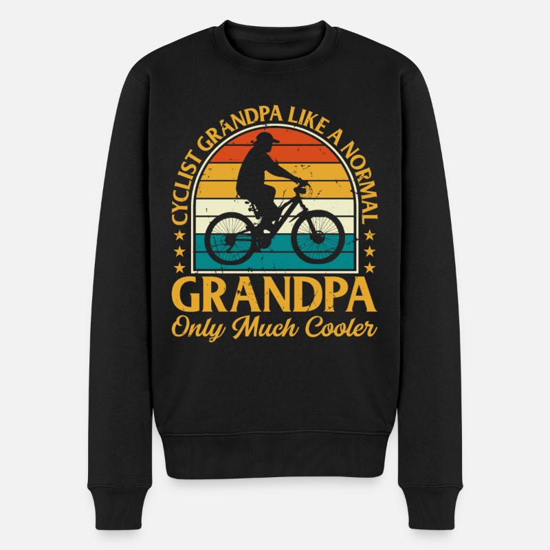 Mountainbike Cycling Grandpa Bicycle - Cyclist Gra - Männer Premium Bio Pullover - Schwarz