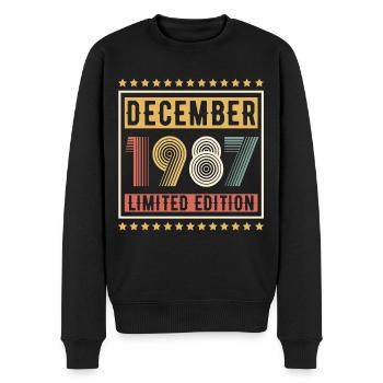 Millésime Décembre 1987 Edition Limitée Anniversaire - Pull Premium bio Homme - noir - Devant - Nico (187cm)