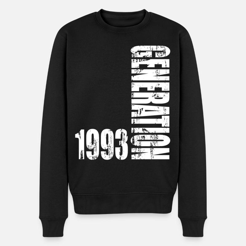 Generation 1993 Vintage Design - Männer Premium Bio Pullover - Schwarz