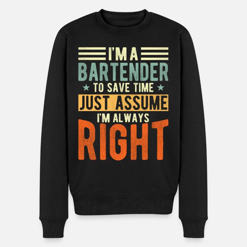 Barman - Pull Premium bio Homme - noir