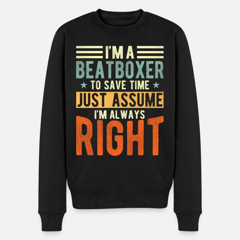 Beat-boxer - Männer Premium Bio Pullover - Schwarz