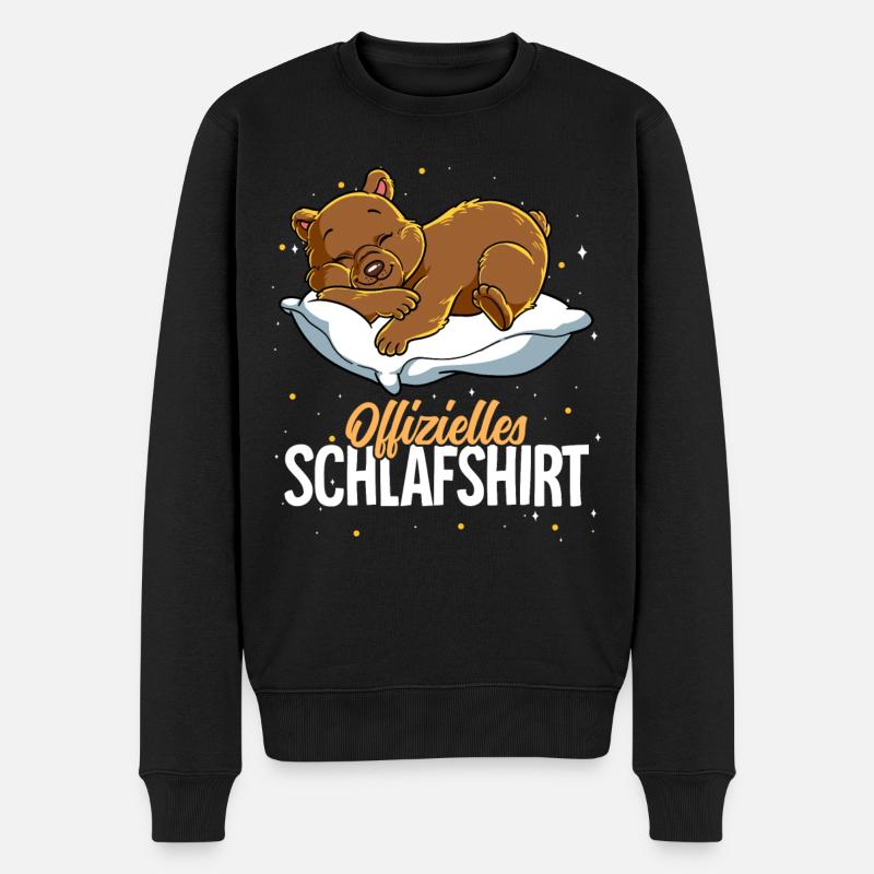 Offizielles Schlafshirt Bär - Männer Premium Bio Pullover - Schwarz