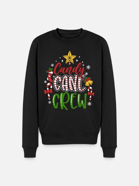 Candy Cane Crew - Männer Premium Bio Pullover - Schwarz