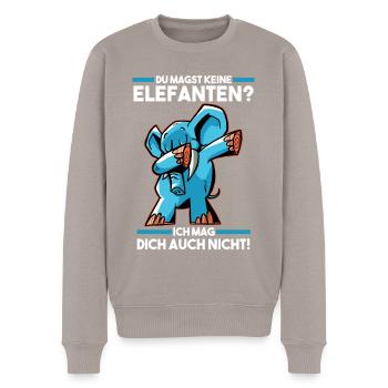 Dickhäuter Rüsseltier Dabbing Elefant - Männer Premium Bio Pullover - Taupe - Vorne - Nico (187cm)