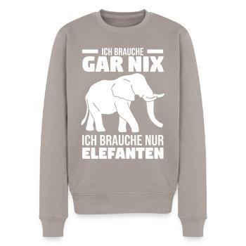 Dickhäuter Rüsseltier Dabbing Elefant - Männer Premium Bio Pullover - Taupe - Vorne - Nico (187cm)