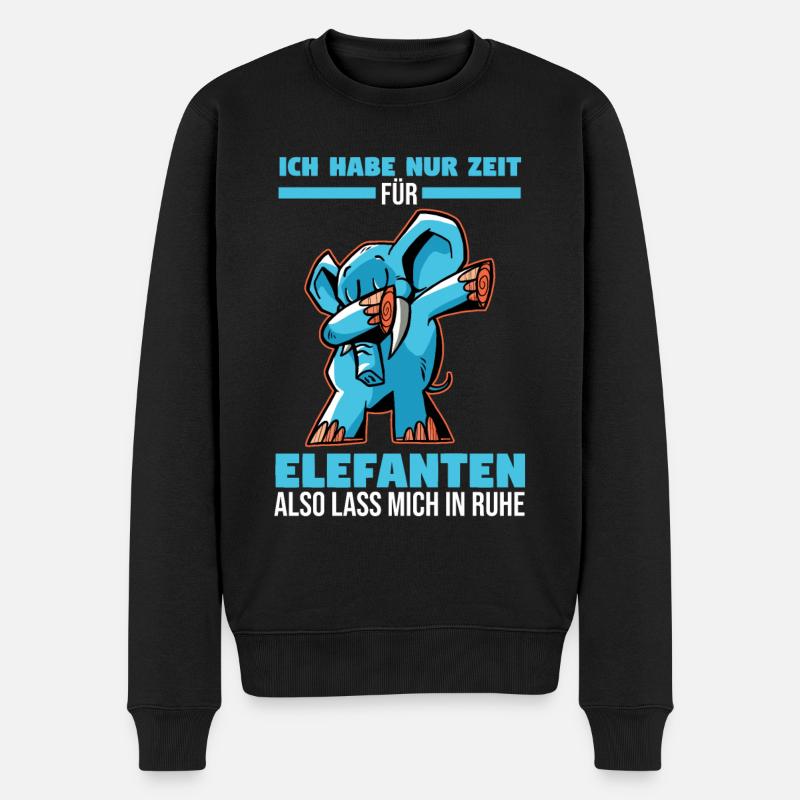 Dickhäuter Rüsseltier Elefant - Männer Premium Bio Pullover - Schwarz