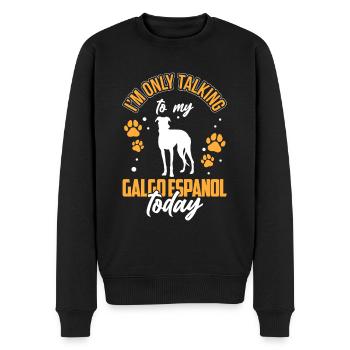 Ich rede nur mit meinem Galgo Espanol - Männer Premium Bio Pullover - Schwarz - Vorne - Nico (187cm)