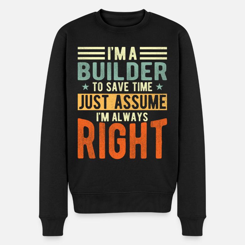 Constructeur - Pull Premium bio Homme - noir