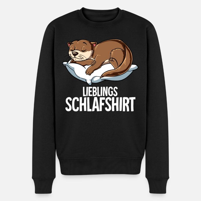 Lieblings Schlafshirt Otter - Männer Premium Bio Pullover - Schwarz