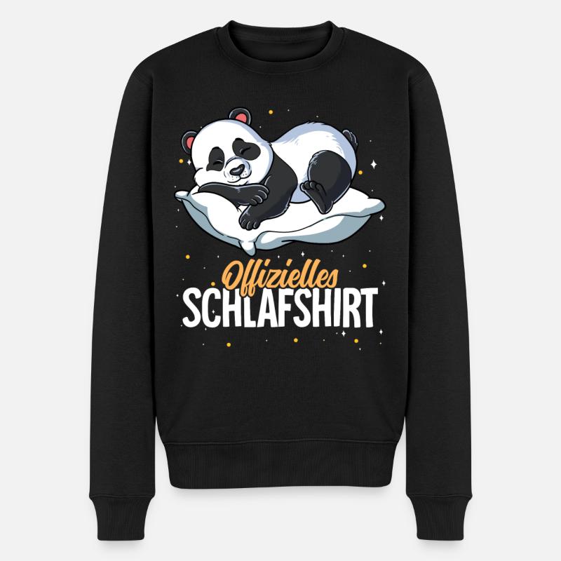 Offizielles Schlafshirt Panda - Männer Premium Bio Pullover - Schwarz