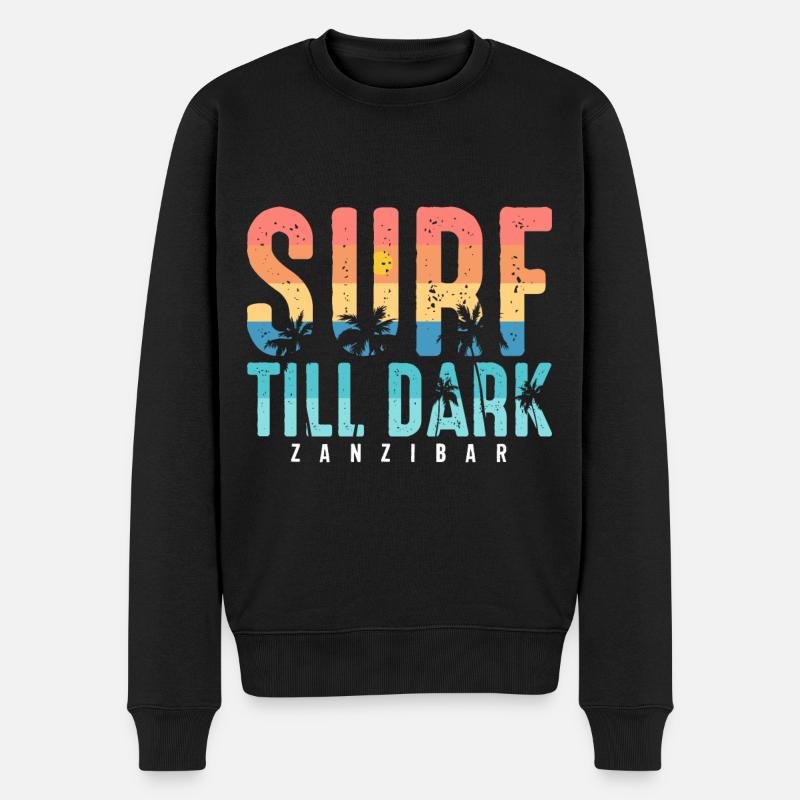 Surfen Tansania Palmenstrand Souvenir Afrika - Männer Premium Bio Pullover - Schwarz