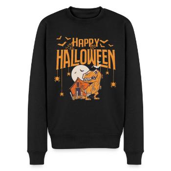 T-Rex Funny Halloween Spider Bat Horror Costume Din - Men's Premium Organic Jumper - black - Front - Nico (187cm)