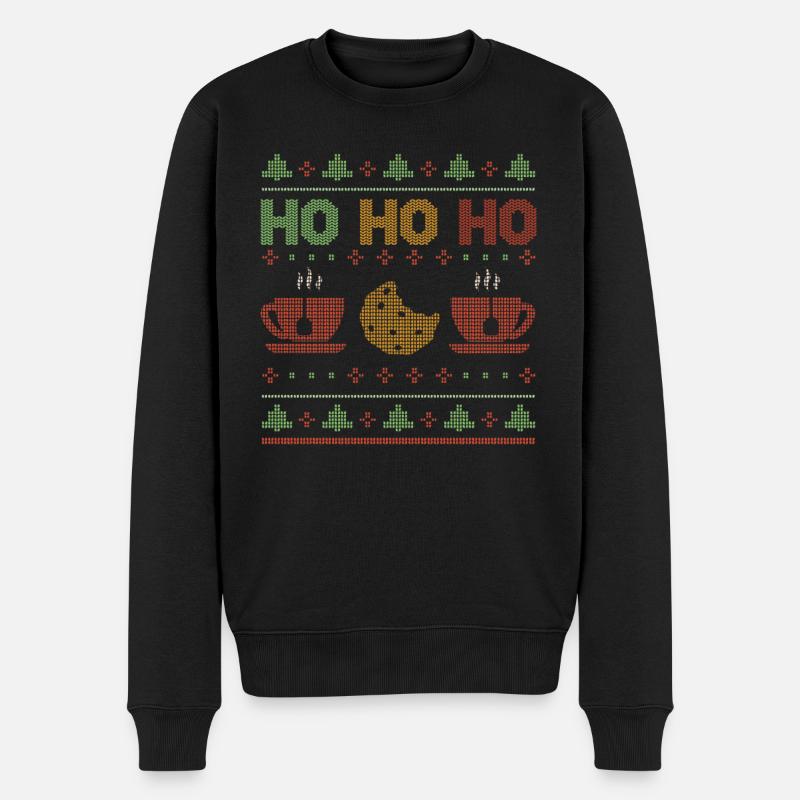 Ugly December Holiday Ugly Laugh Ho Ho Christmas - Männer Premium Bio Pullover - Schwarz