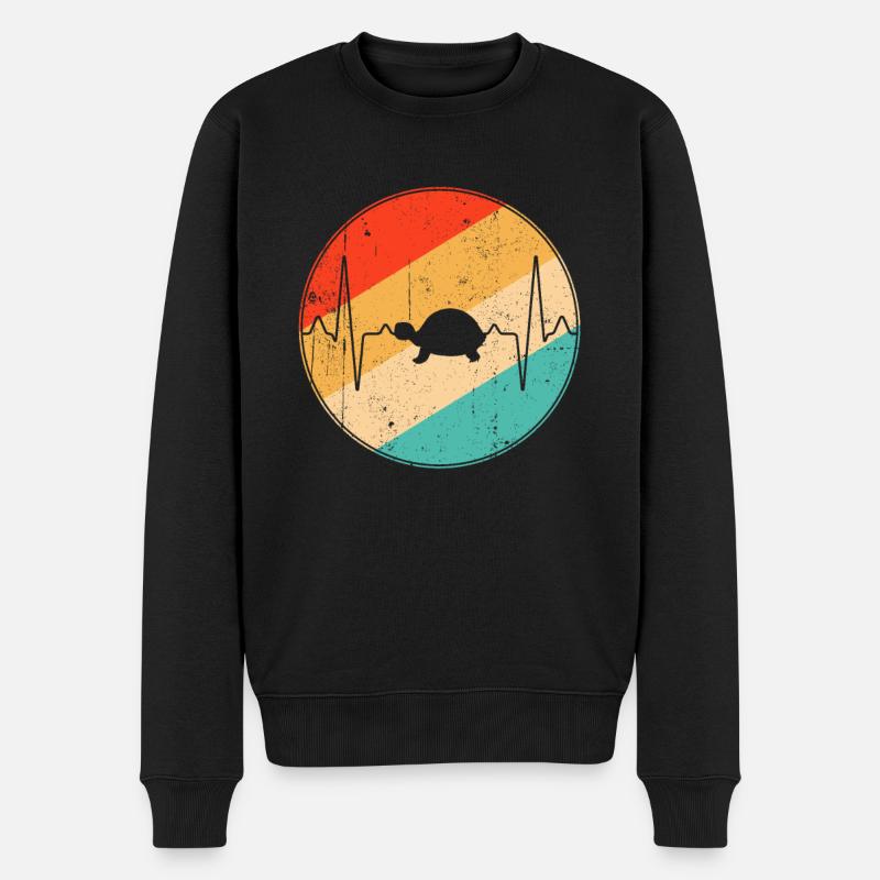 Tortue Rétro Heartbeat - Pull Premium bio Homme - noir