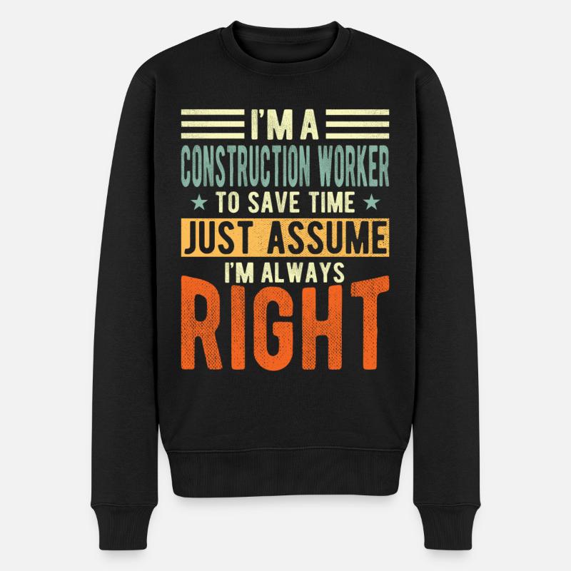 Construction worker - Men's Premium Organic Jumper - black