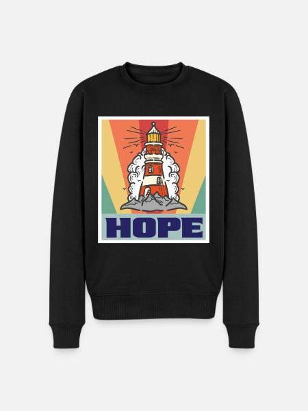 Vær let fyrtårn ankerhav søkap - Økologisk premium-sweatshirt til mænd - sort