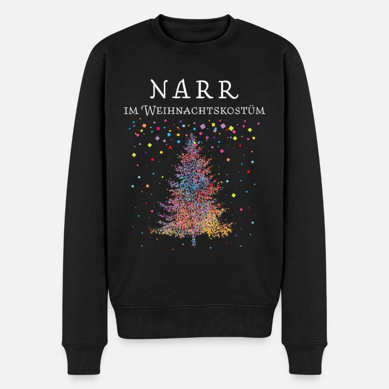 Weihnachtsbaum Weihnachtensmuffel Narr Jeck - Männer Premium Bio Pullover - Schwarz