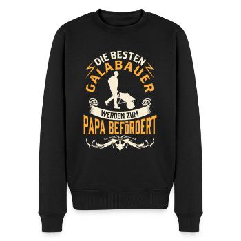 Galabauer wird Papa Gartenbau Galabau - Männer Premium Bio Pullover - Schwarz - Vorne - Nico (187cm)