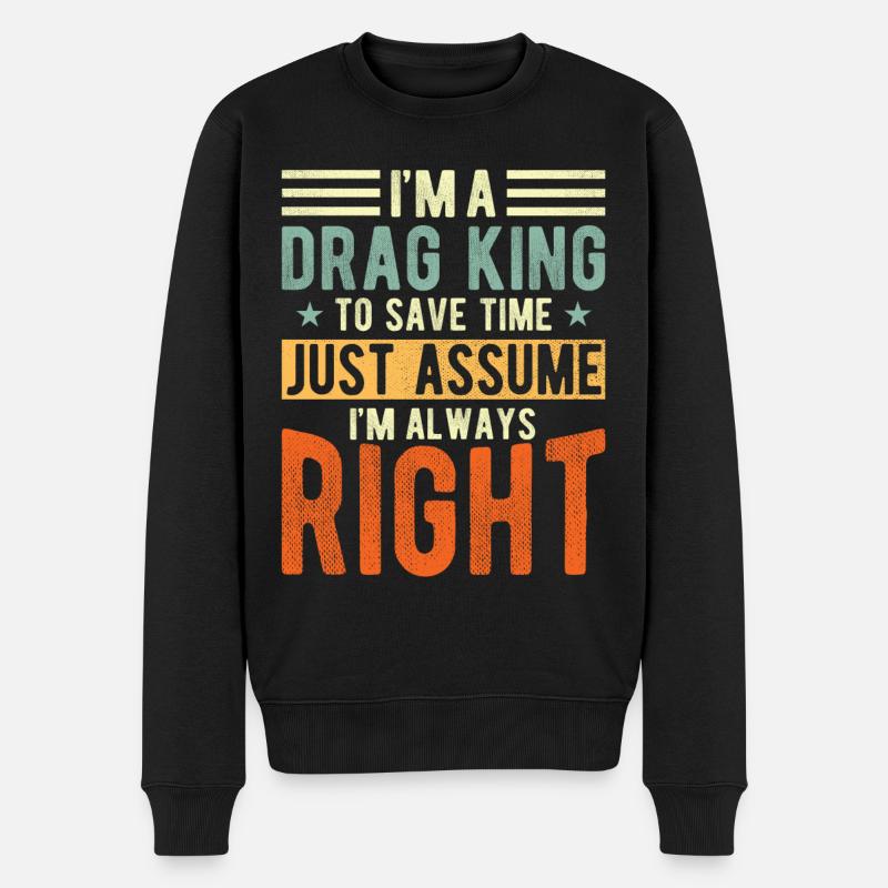 Pull King - Men's Premium Organic Jumper - black