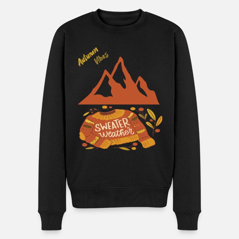 Herbst Berge Alpen Wandern Schweiz Wandern - Männer Premium Bio Pullover - Schwarz