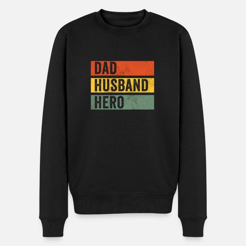 Papa Mari Héros - Pull Premium bio Homme - noir