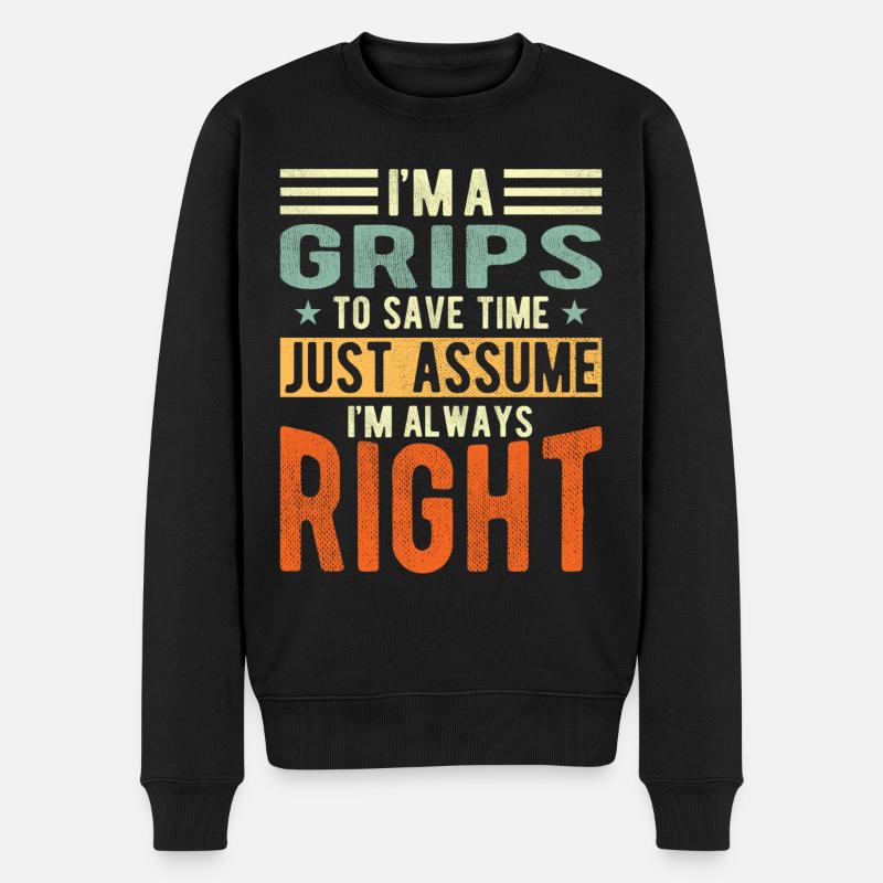 Poignées - Pull Premium bio Homme - noir