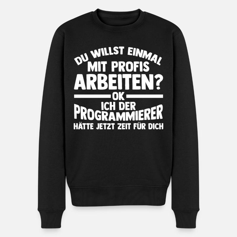 Programmieren Entwickler Coder Programmierer - Männer Premium Bio Pullover - Schwarz