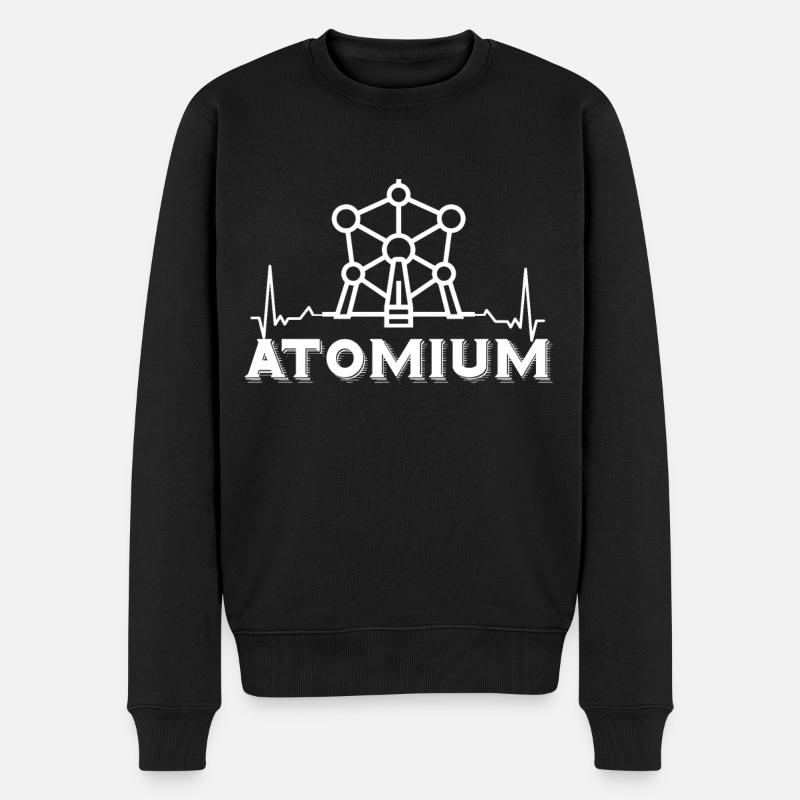 Atomium Heartbeat Atomic nucleus Brüssel Wissensch - Männer Premium Bio Pullover - Schwarz
