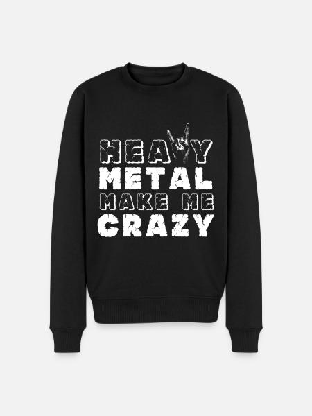 Heavy Metal Crazy Rocking Music Hard Rock Metal - Men's Premium Organic Jumper - black