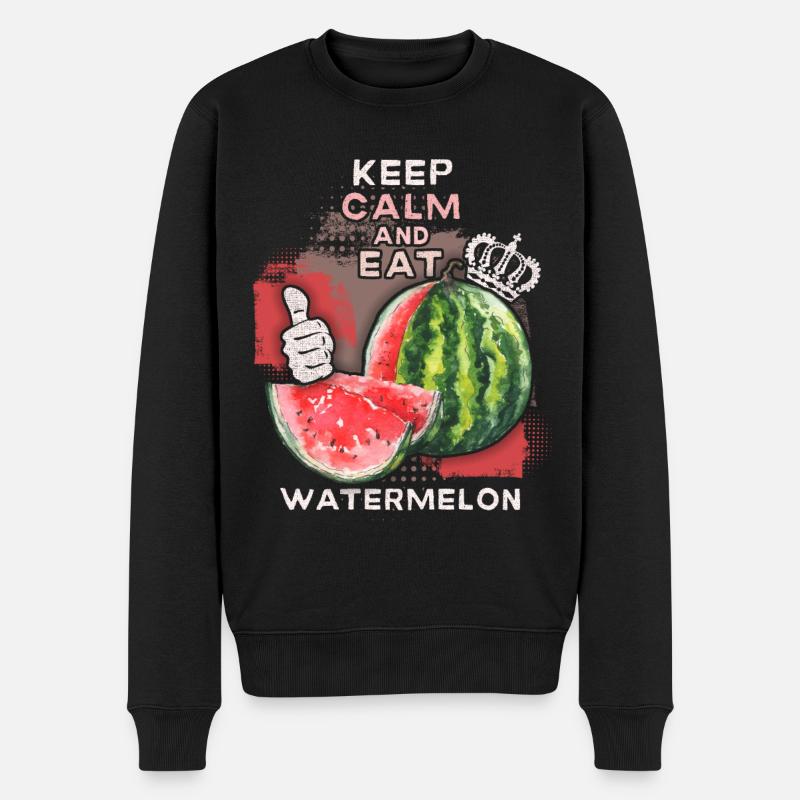 Pastèque drôle de dicton Eat-Watermelon - Pull Premium bio Homme - noir